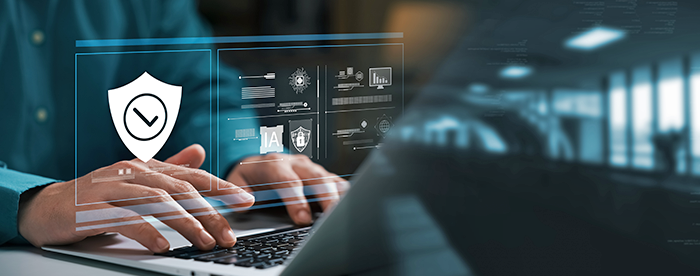 Digital security technology on laptop