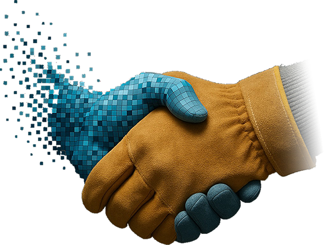slider-hand Digital and real handshake construction